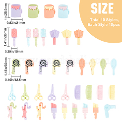 100Pcs 10 Style Resin Cabochons&nbsp;CRES-SC0002-07