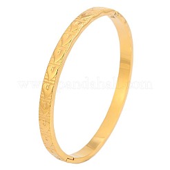304 Stainless Steel Embossed Heart Hinged Cuff Bangles for Women&nbsp;WG2D3B0-01
