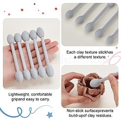 プラスチックポリマー粘土彫刻ディテールツール  粘土細工用彫刻棒セット  グレー  126~129x17~20mm  5個/セット&nbsp;TOOL-WH0165-25