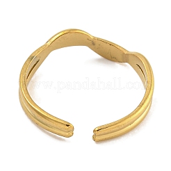 304 Stainless Steel Open Cuff Ring for Women&nbsp;RJEW-U014-08G