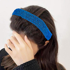 伸縮性のあるかぎ針編みのヘッドバンドリボン  ヘアボウアクセサリー用  ギフト包装  ミックスカラー  40x2mm&nbsp;WCOR-BC0001-01