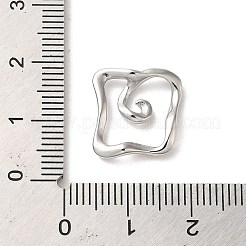 変色しない304ステンレススチール製リンクリング  スクエアリンク  ステンレス鋼色  15x15x3.5mm&nbsp;STAS-L022-283P