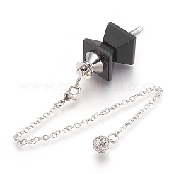 Natural Dyed & Heated Black Agate Dowsing Pendulums&nbsp;KK-F756-09F