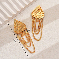 Alloy Triangle with Chain Charm Dangle Stud Earrings &nbsp;KQ5554