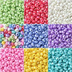 不透明なアクリルビーズ  ABカラーメッキ  多面カット  フラットラウンド  薄緑  6mm  穴：1.5mm  100個/カラー&nbsp;MACR-YW0003-55H