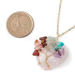 Chakra Yoga Gemstone Pendant Necklaces&nbsp;NJEW-JN05083-01