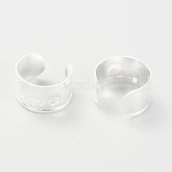 304ステンレススチール製イヤーカフ金具  穴と言葉で幸せ  銀  11x7mm  穴：1mm&nbsp;STAS-H151-11S