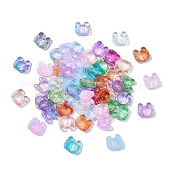 透明な通常のガラスビーズ100個。  小さなカニ  ミックスカラー  12.5x13.5x7mm  穴：1.2mm&nbsp;GLAA-CJ0001-80