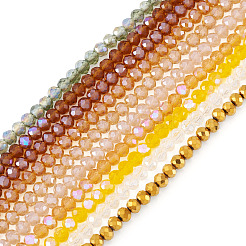 10 Strands 10 Colors Electroplate Glass Beads Strands&nbsp;EGLA-TA0013-25