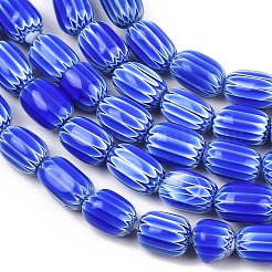 Handmade Millefiori Glass Oval Beads Strands&nbsp;LK-Z001-02A-01