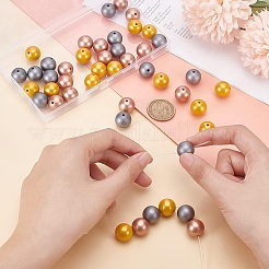 45 個 3 色食品グレードの環境に優しいシリコーン焦点ビーズ  ラウンド  ミックスカラー  15mm  穴：2mm  15個/カラー&nbsp;SIL-PH0001-09