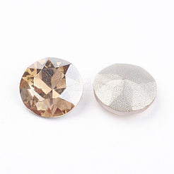 Pointed Back & Back Plated Glass Rhinestone Cabochons&nbsp;RGLA-J012-8mm-001GS