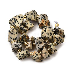 Raw Rough Natural Dalmatian Jasper Beads Strands&nbsp;G-Z087-A01