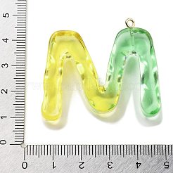 樹脂チャーム  鉄輪のパーツ  a～zの文字  文字m  35x39.5x7mm  穴：2mm&nbsp;FIND-Q107-01M-04