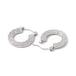 変色しない304ステンレススチール製ドーナツフープピアス（女性用）  ステンレス鋼色  21x20x2mm  ピン：0.6mm&nbsp;EJEW-E199-01P