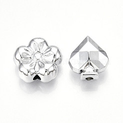 不透明なメッキアクリルビーズ  混合図形  プラチナメッキ  13~39.5x15~42.5x8~18mm  穴：2~3.5mm&nbsp;OACR-T028-36-1