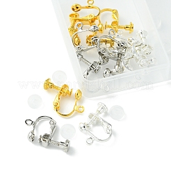 12Pcs 3 ColorS Brass Screw On Clip-on Earring Findings&nbsp;KK-FS0001-32