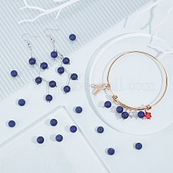 合成ラピスラズリビーズ連売り  ラウンド  艶消し  染め  8mm  穴：1mm  約47個/連  15.5インチ（39.37cm）  1連売り/箱&nbsp;G-AR0002-39