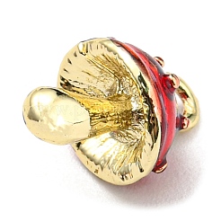 合金チャーム  エナメル  ゴールドカラー  きのこチャーム  レッド  13x9x8.5mm  穴：1.8mm&nbsp;PALLOY-A005-01G-02