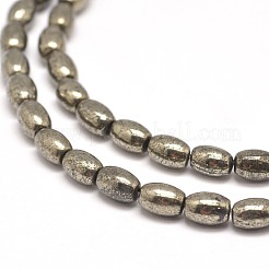 Natural Pyrite Rice Beads Strands&nbsp;G-I125-102B
