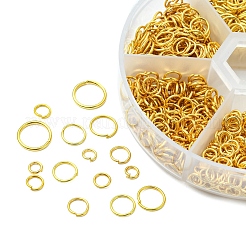 鉄製オープン丸カンセット1箱  混合サイズ  ラウンド  ゴールドカラー  18~21ゲージ  4~10x0.7~1mm  内径：2.6~8mm  10g /サイズ  6サイズ  約1000個/箱&nbsp;IFIN-YW0001-44G
