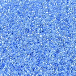 MIYUKIデリカビーズ  シリンダー  日本製シードビーズ  11/0  （db0076)水色の裏地クリスタルab  1.3x1.6mm  穴：0.8mm  約2000個/10g&nbsp;X-SEED-J020-DB0076
