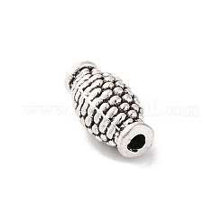 チベット風合金ヨーロピアンビーズ  大穴ビーズ  鉛フリー＆カドミウムフリー  アンティークシルバー  6x12mm  穴：1.8mm&nbsp;TIBE-M004-06AS