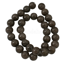 天然石イエロージェイド翡翠ビーズ連売り  ラウンド  染め  グレー  直径約10mm  穴：1mm  40個/連  16インチ&nbsp;LS-JBR10mm-23