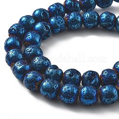 Electroplated Natural Lava Rock Beads Strands&nbsp;G-A251-E01-01H