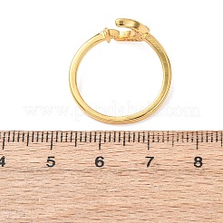 Brass Micro Pave Cubic Zirconia Cuff Open Rings for Women&nbsp;RJEW-F217-03G