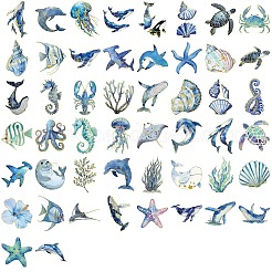 50Pcs Sea Animals PET Cartoon Stickers&nbsp;STIC-T0001-06