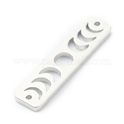 真鍮製ムーンフェイズバーリンク  長持ちメッキ  長方形  プラチナメッキ  20x5x1mm  穴：0.7mm&nbsp;X-KK-P001-96P