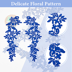 Flower Polyester Embroidery Lace Ornament Accessories&nbsp;PATC-WH0005-53B
