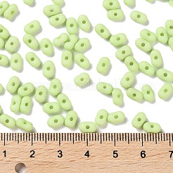 不透明なアクリルビーズ  ピーナッツ  緑黄  6.5x4x3mm  穴：1.4mm  約9890個/500g&nbsp;MACR-L005-06J