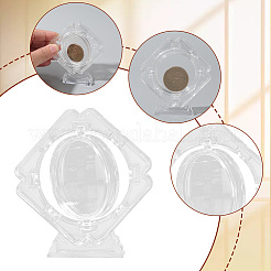 2Pcs Transparent Plastic Rotatable Commemorative Coin Storage Box&nbsp;DJEW-SP0001-09