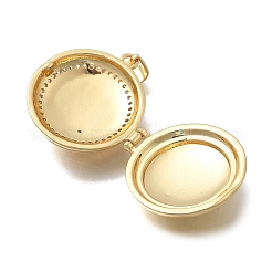 Brass Micro Pave Clear Cubic Zirconia Locket Pendants&nbsp;KK-D431-031C-G
