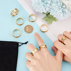 14Pcs 7 Size Stainless Steel Grooved Finger Rings Set&nbsp;RJEW-UN0002-71G