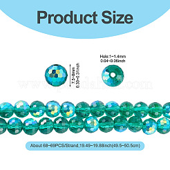 1 Strand Electroplate Transparent Glass Beads Strands&nbsp;EGLA-TADJ0001-15E