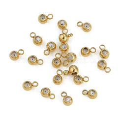 ステンレス鋼チューブベイル  ループベイル  内部のゴムと  ラウンド  ゴールドカラー  4mm  穴：0.8mm&nbsp;FIND-PW0024-10B