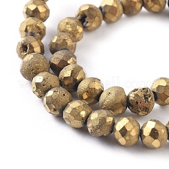 Electroplate Natural Druzy Geode Quartz Crystal Beads Strands&nbsp;G-I250-05C