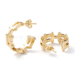 Semicircular Brass Half Hoop Earrings&nbsp;EJEW-Z002-01G