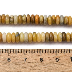 天然石イエローオパールビーズ連売り  ロンデル  6x2mm  穴：0.8mm  約140~150個/連  15.16~15.35インチ（38.5~39cm）&nbsp;G-L624-H10-6x2mm