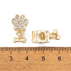 Rack Plating Alloy Rhinestone European Dangle Charms&nbsp;FIND-C055-19G-01