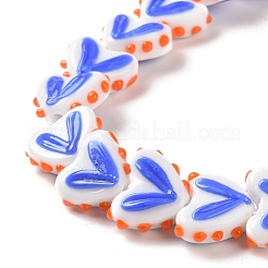 Heart Handmade Lampwork Beads Strands&nbsp;LAMP-G150-01A