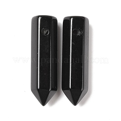 天然オブシディアンの尖ったペンダント  多面カット  弾丸  30~33x8~9mm  穴：1.4~1.6mm&nbsp;G-D460-01N