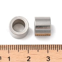 変色しない304ステンレススチールヨーロピアンビーズ  大穴ビーズ  コラム  ステンレス鋼色  10x8mm  穴：6.5mm&nbsp;STAS-Z045-02P