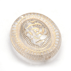 メッキアクリルビーズ  ライン入り  オーバル  透明  22x18.5x8mm  穴：2mm  約290個/500g&nbsp;PACR-S219-10