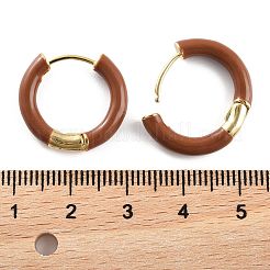 真鍮とスターリングシルバーのピンフープピアス925個  リング  ゴールドカラー  19.5x3.5mm  ピン：0.8mm&nbsp;EJEW-R013-02G-02