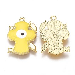 合金エナメルチャーム  カドミウムフリー＆ニッケルフリー＆鉛フリー  クロス  ライトゴールド  きいろ  28.5x19x3mm  穴：1.8mm&nbsp;ENAM-N050-20D-NR