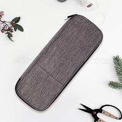 ポリエステル布製かぎ針収納ジッパーバッグ  長方形  グレー  40x15.5x1.5cm&nbsp;AJEW-CY0002-96